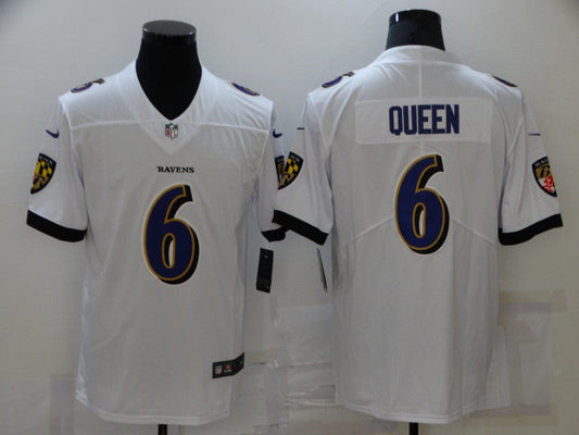 Men's Baltimore Ravens Patrick Queen #6 White Game Jerseys
