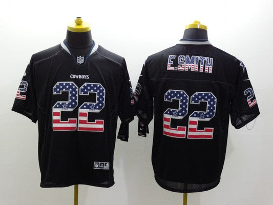 Men's Dallas Cowboys Emmitt Smith #22 Black Game Jerseys