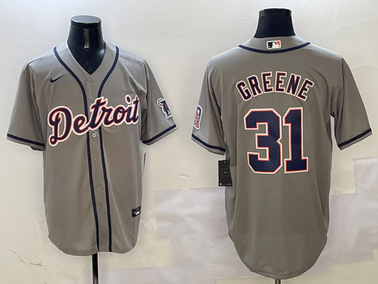 Men's Detroit Tigers Riley Greene #31 Gray Replica Player Jerseys