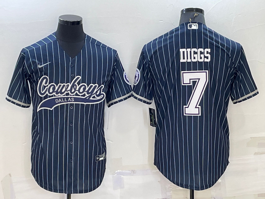 Men's Dallas Cowboys Trevon Diggs #7 Navy Player Jerseys Joint Edition