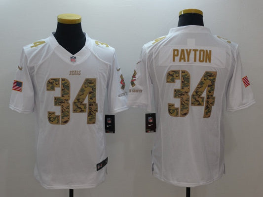 Men's Chicago Bears Walter Payton #34 White Game Jerseys