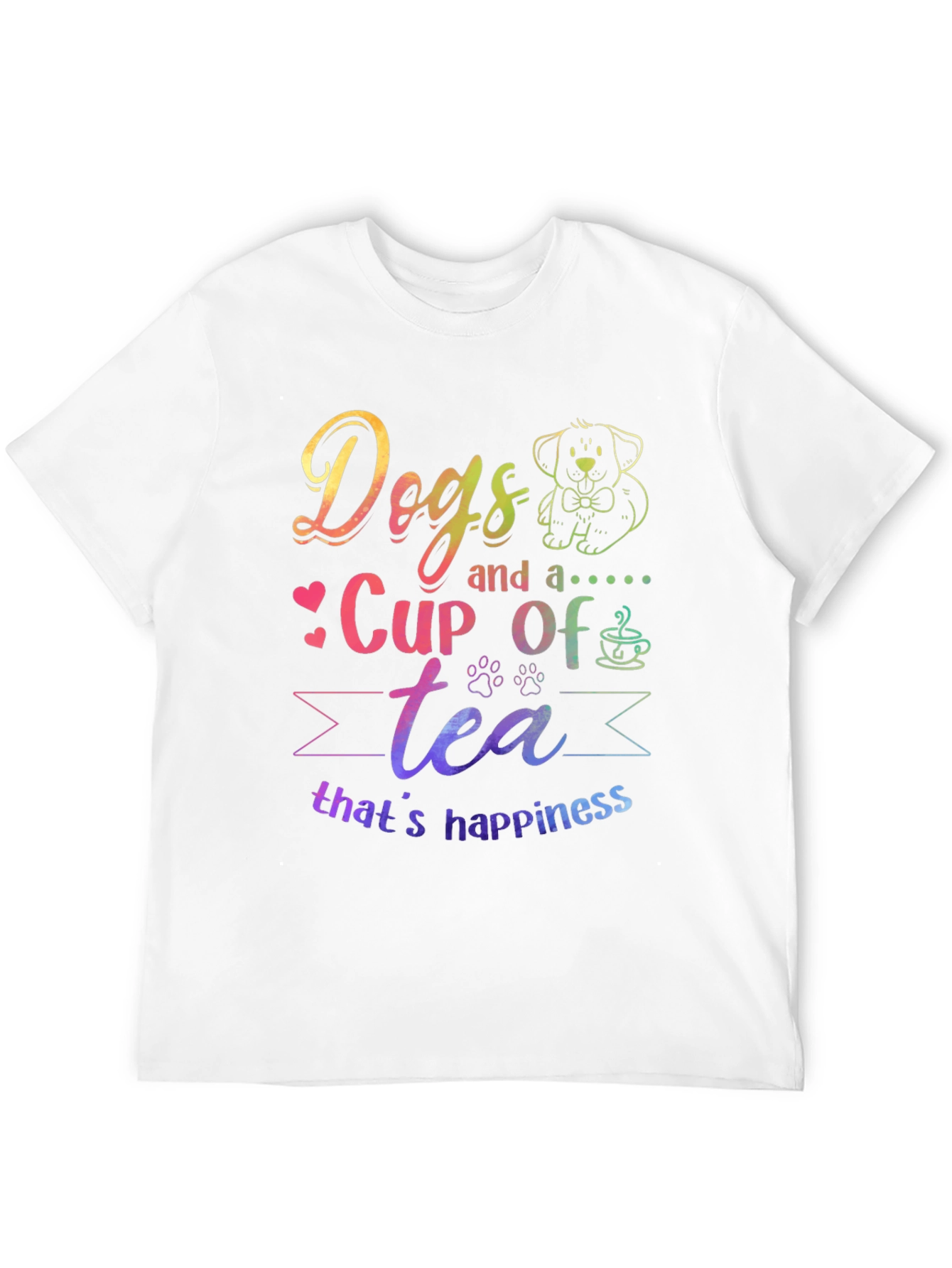 Dogs and a Cup of Tea Happiness T-Shirt