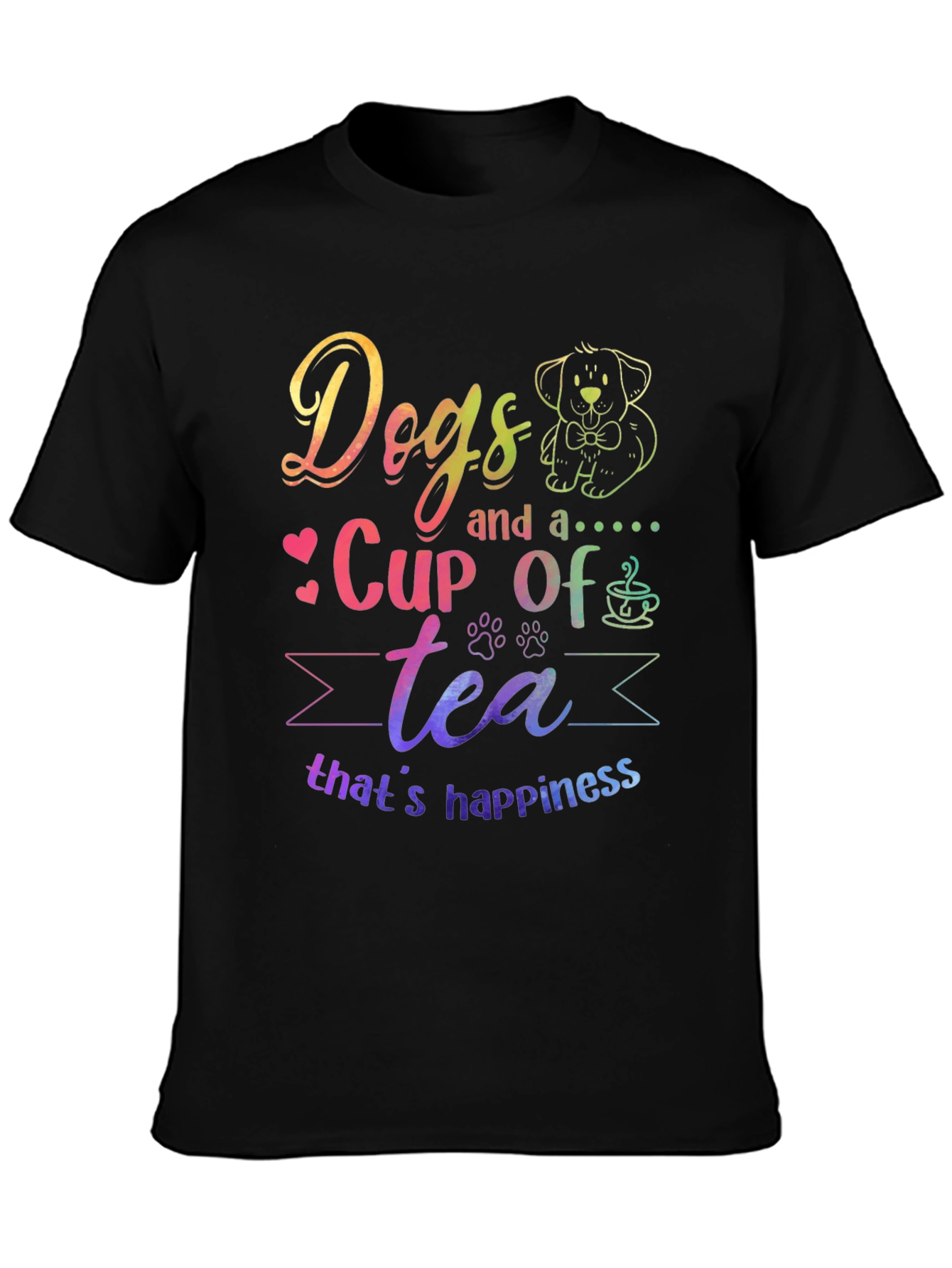 Dogs and a Cup of Tea Happiness T-Shirt