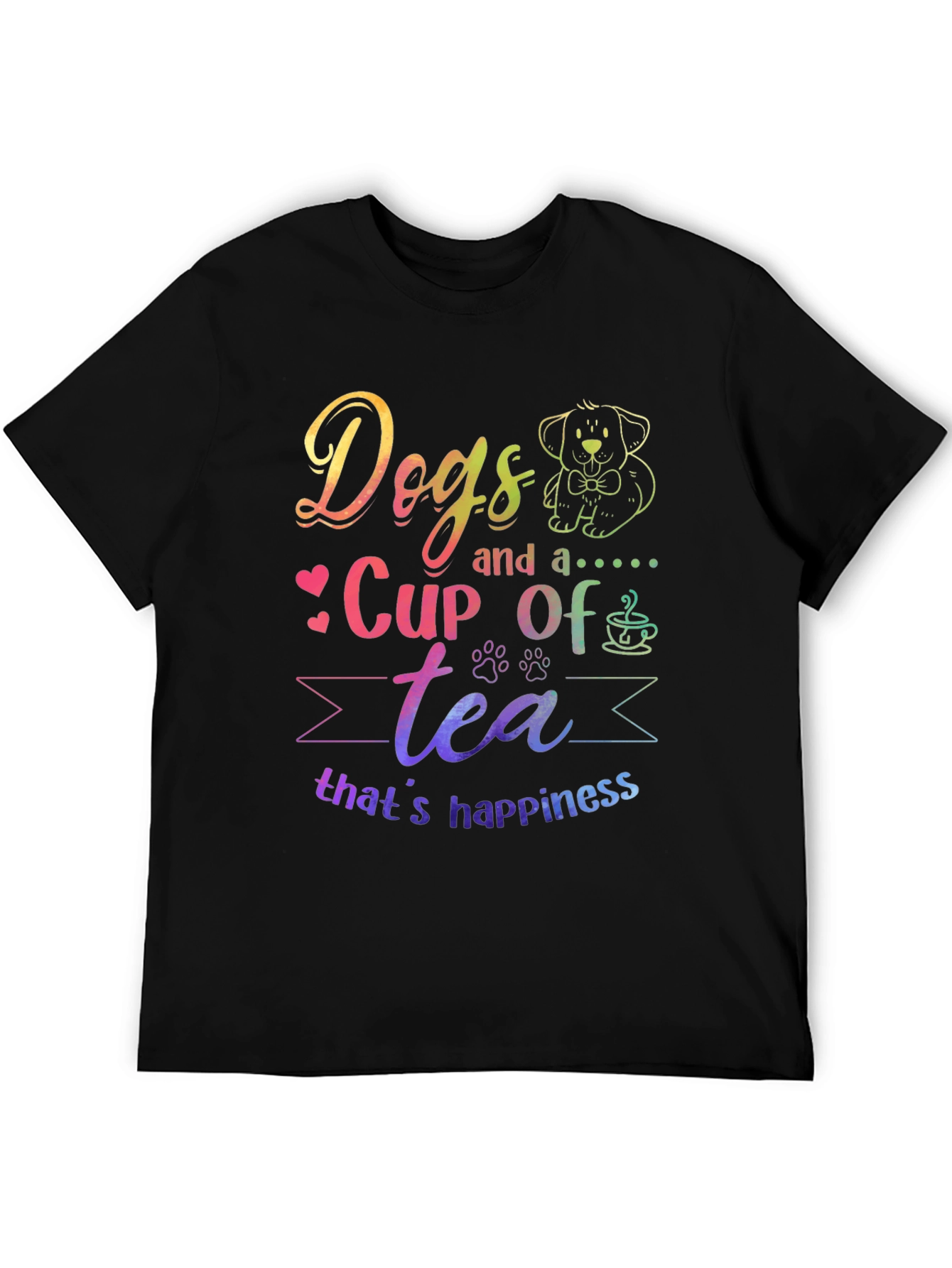 Dogs and a Cup of Tea Happiness T-Shirt