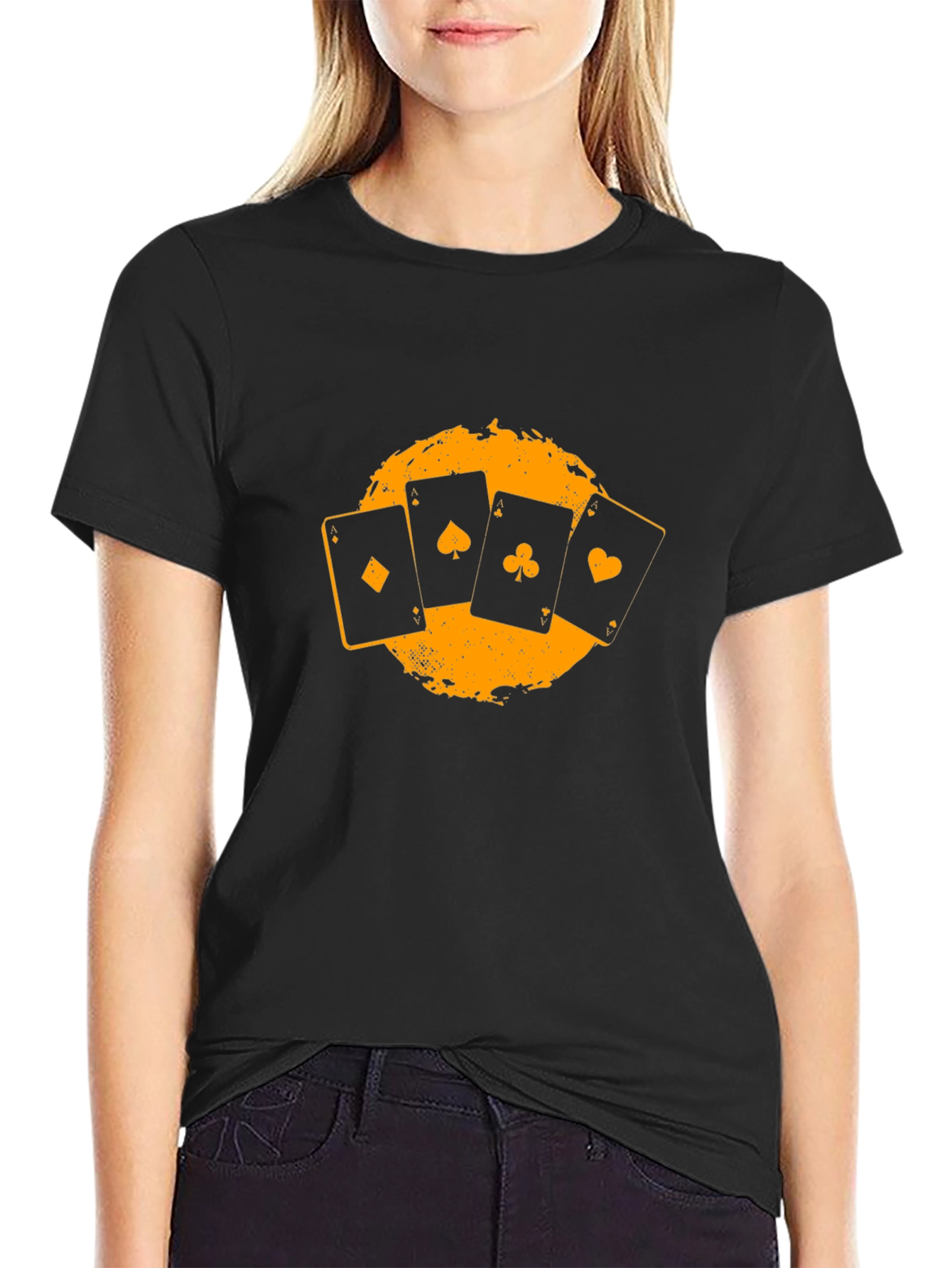 Cards Graphic Print Black T-Shirt