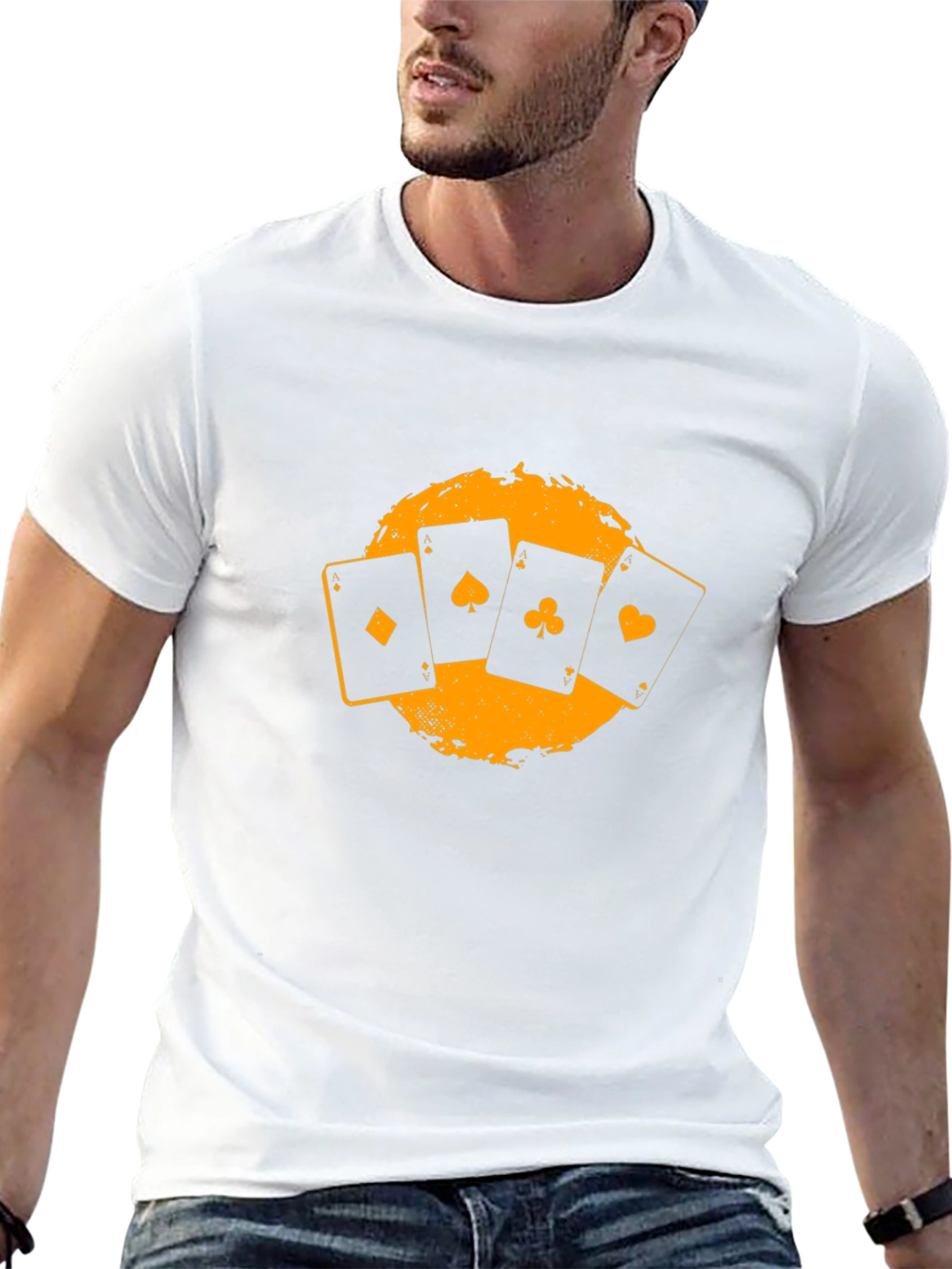 Cards Graphic Print Black T-Shirt