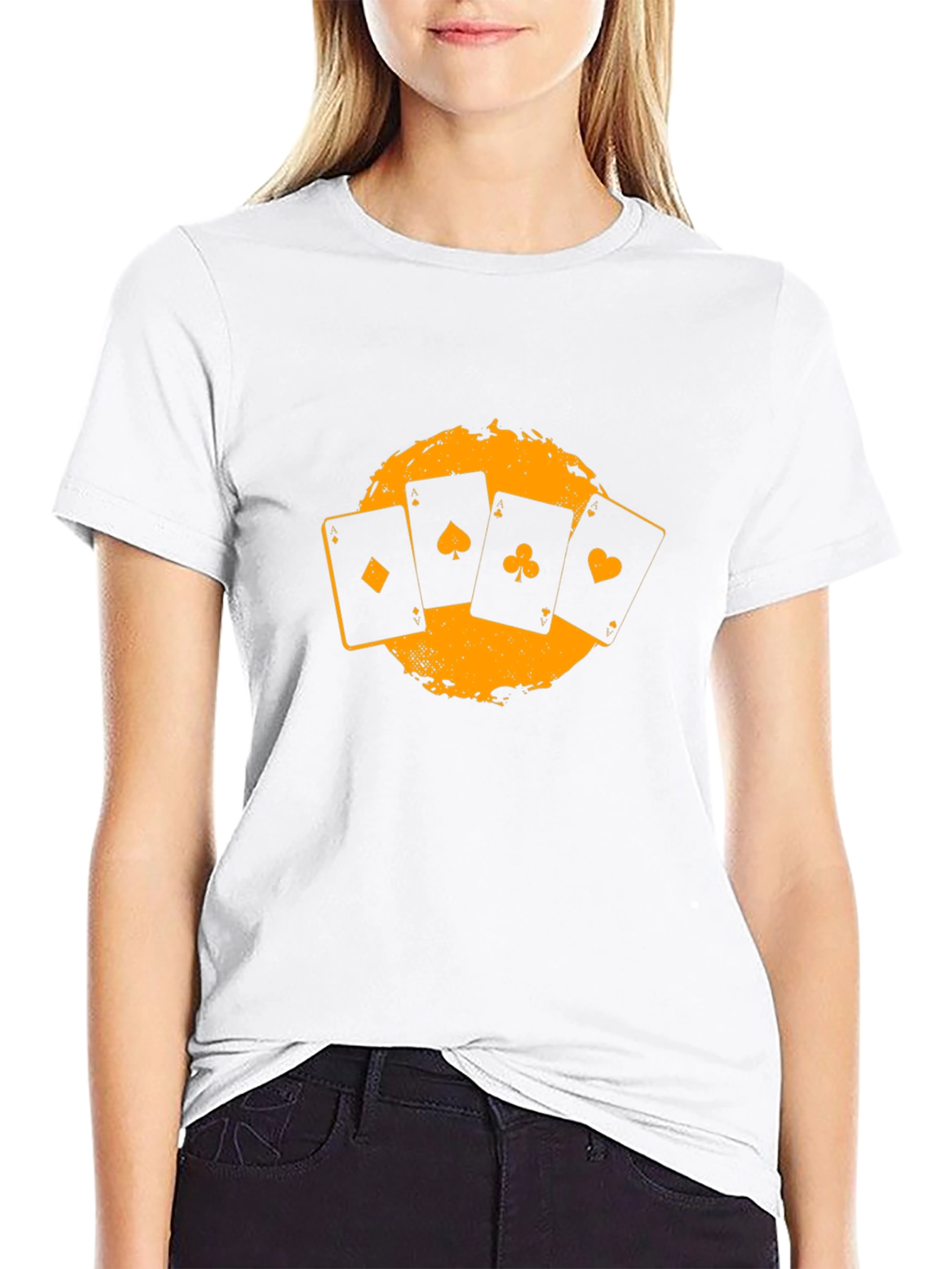 Cards Graphic Print Black T-Shirt