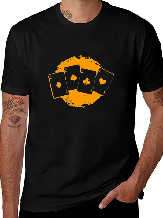 Cards Graphic Print Black T-Shirt