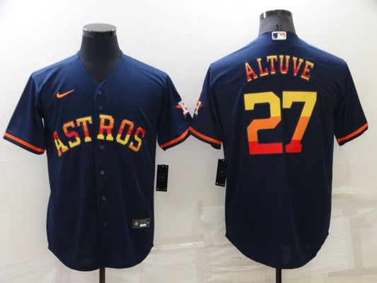 Men's Houston Astros Jose Altuve #27 Navy Replica Player Jerseys