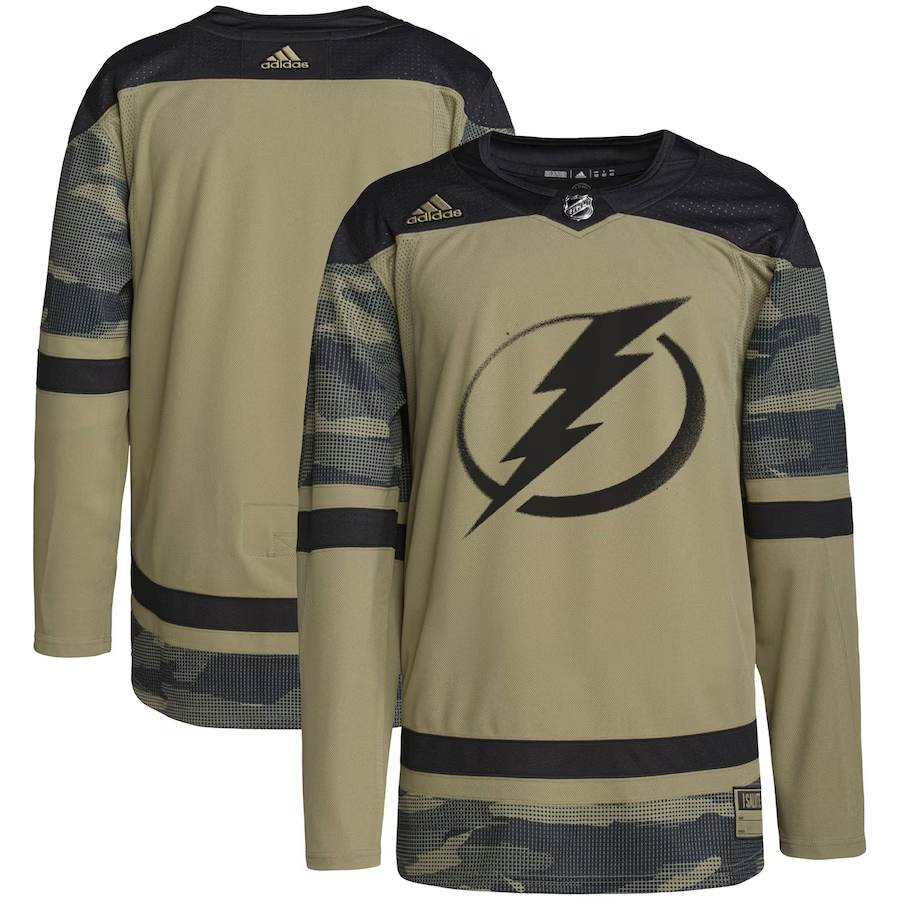 Men's Tampa Bay Lightning Camo Military Appreciation Team Authentic Blank Jerseys