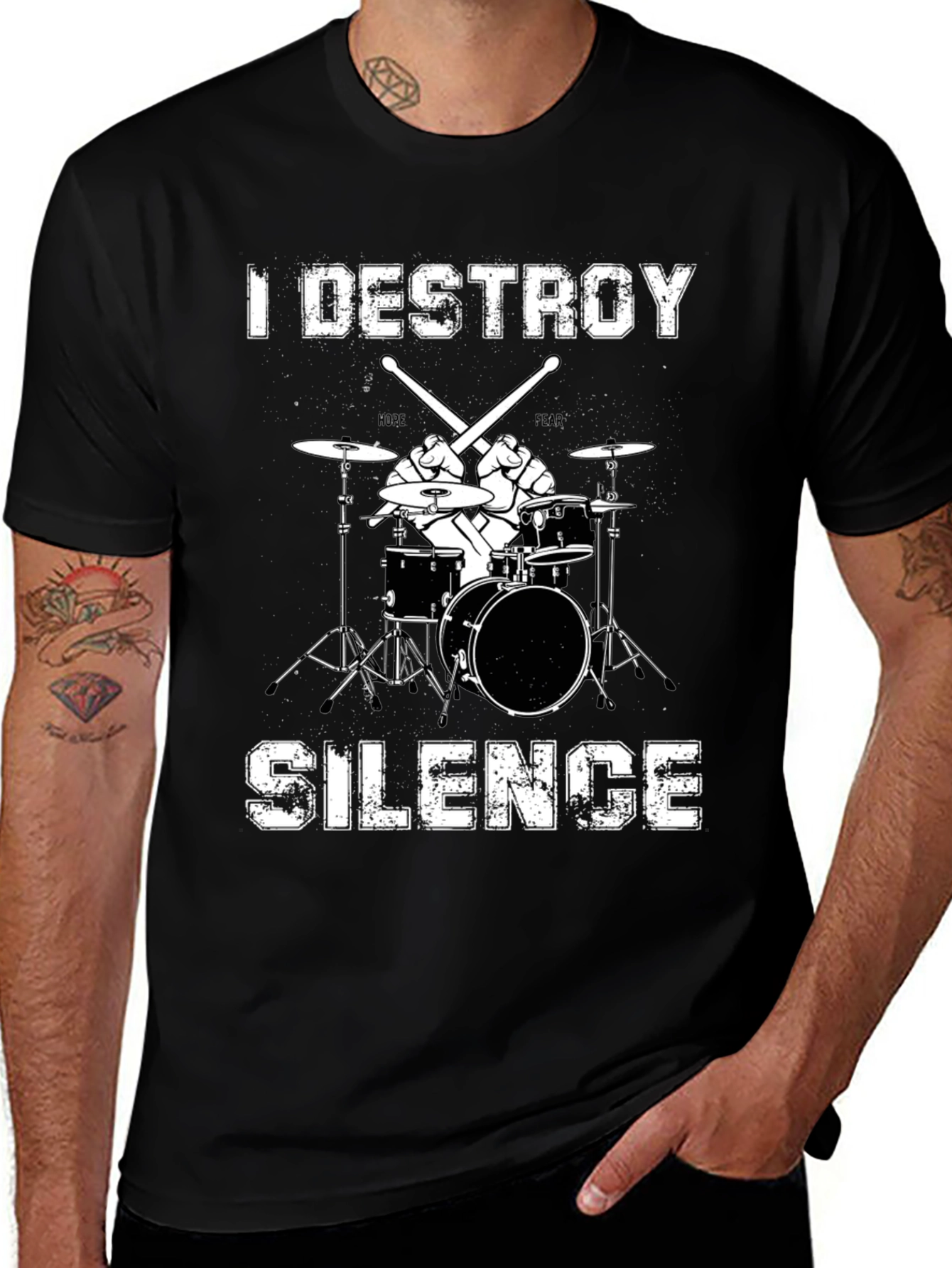 I Destroy Silence Drummer T-Shirt