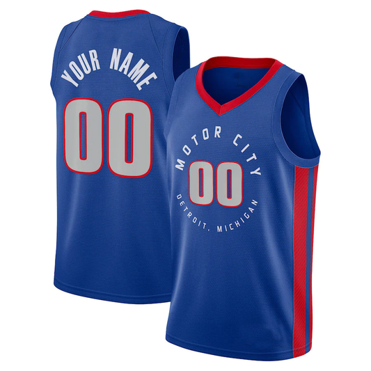 Men's Detroit Pistons Blue 2020/21 Swingman Custom Jerseys - City Edition