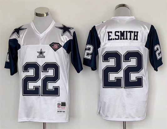 Men's Dallas Cowboys Emmitt Smith Mitchell & Ness White Legacy Replica Jerseys