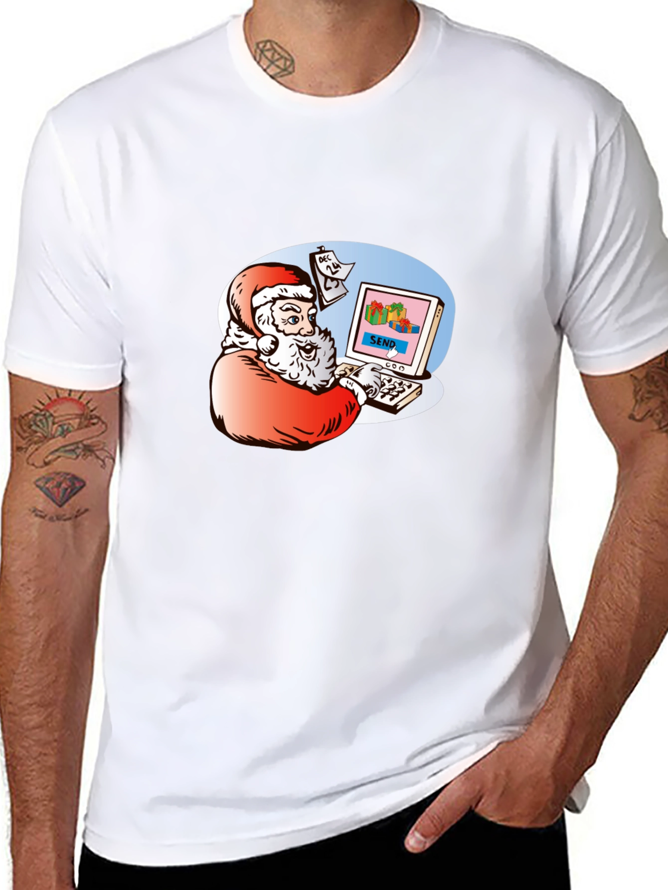 Santa Emailing Christmas Gifts T-Shirt