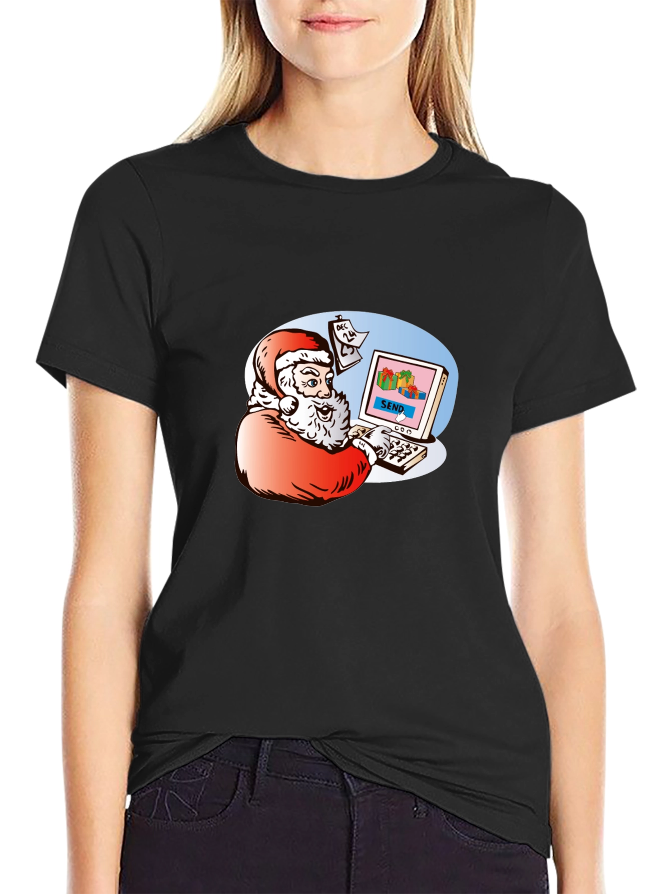 Santa Emailing Christmas Gifts T-Shirt