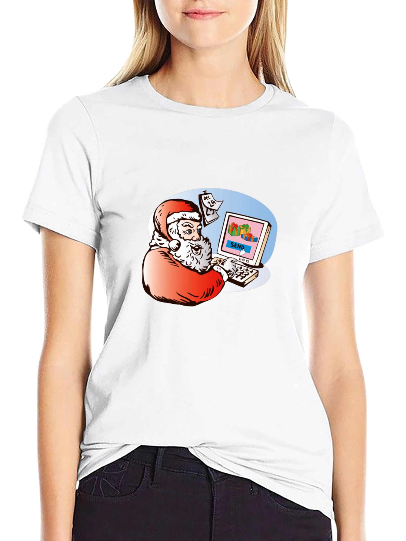 Santa Emailing Christmas Gifts T-Shirt
