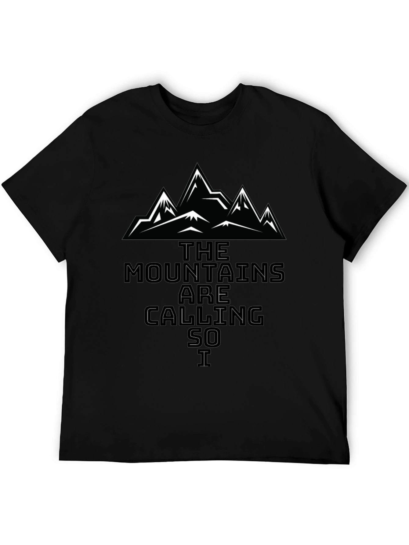 Mountains are Calling Graphic Tee - Black