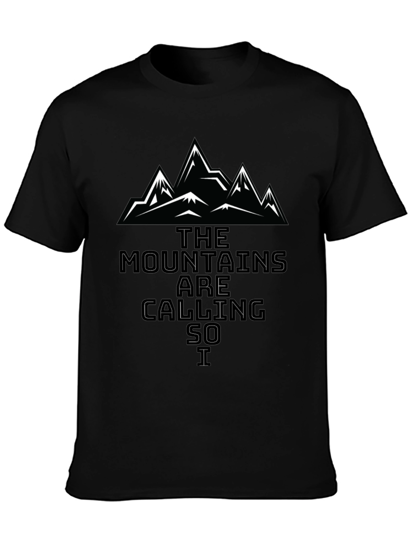 Mountains are Calling Graphic Tee - Black