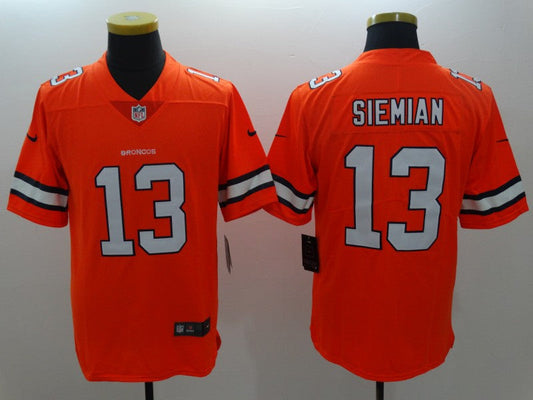Men's Denver Broncos Trevor Siemian #13 Orange Game Player Jerseys
