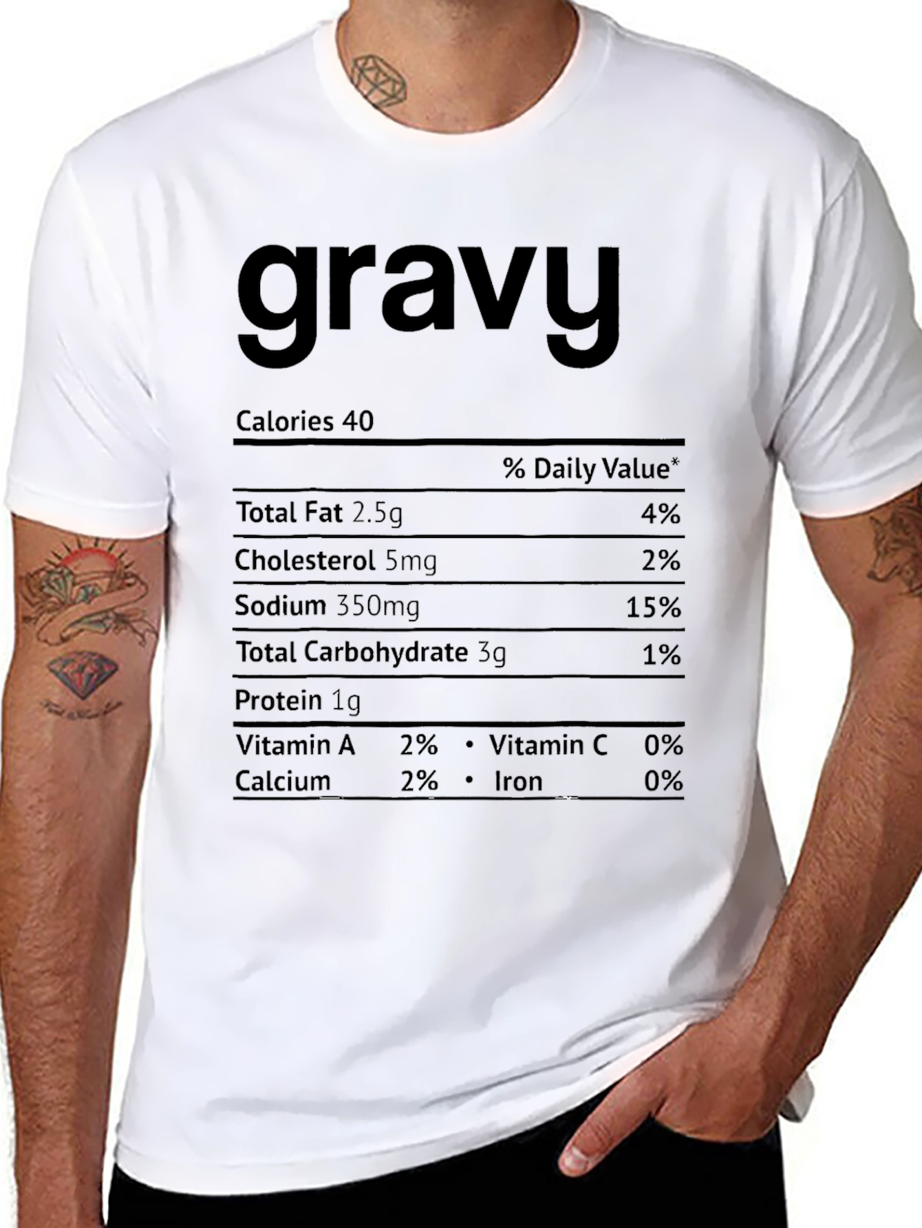 Gravy Nutrition Facts T-Shirt - Funny Foodie Tee