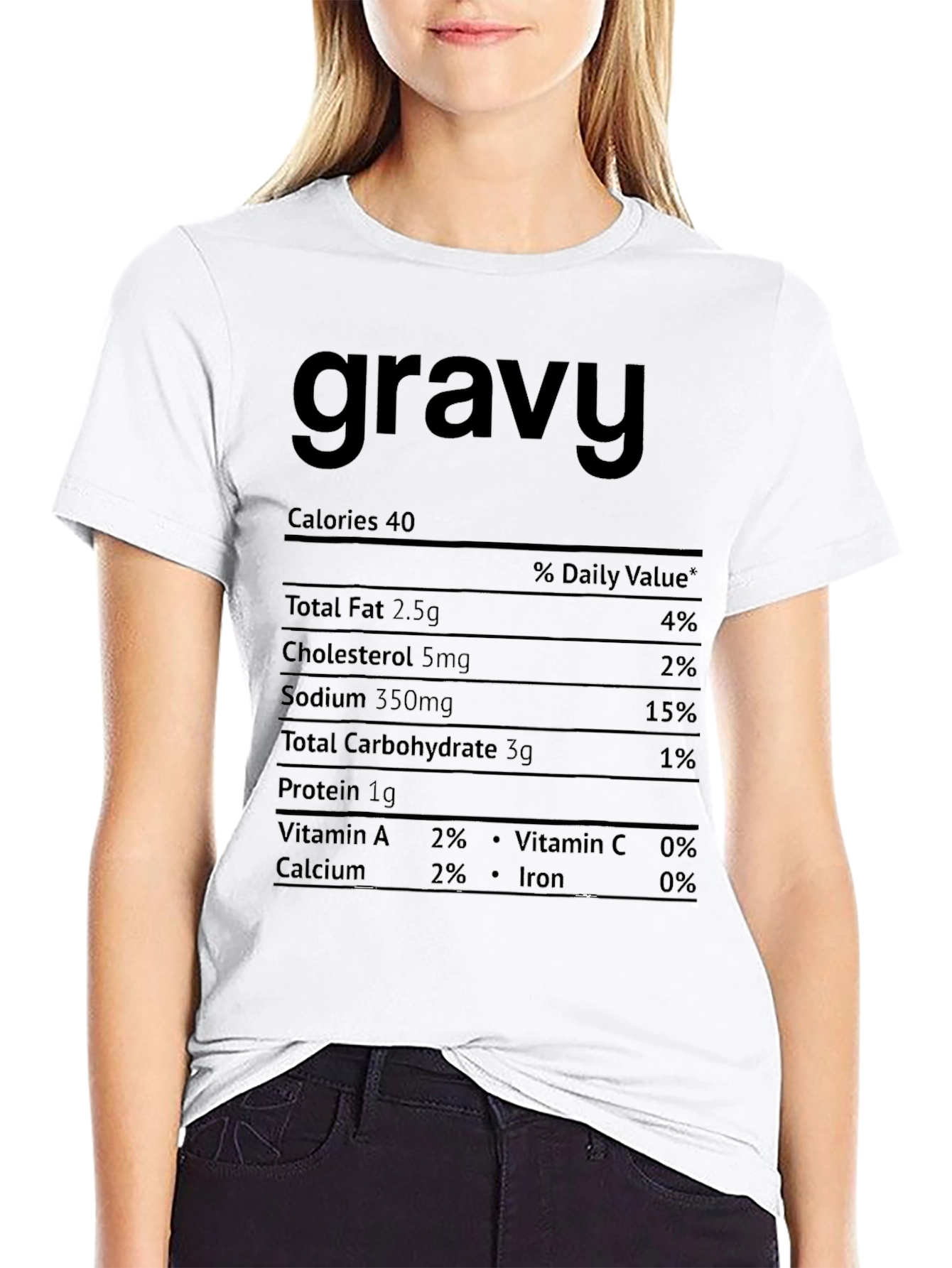 Gravy Nutrition Facts T-Shirt - Funny Foodie Tee