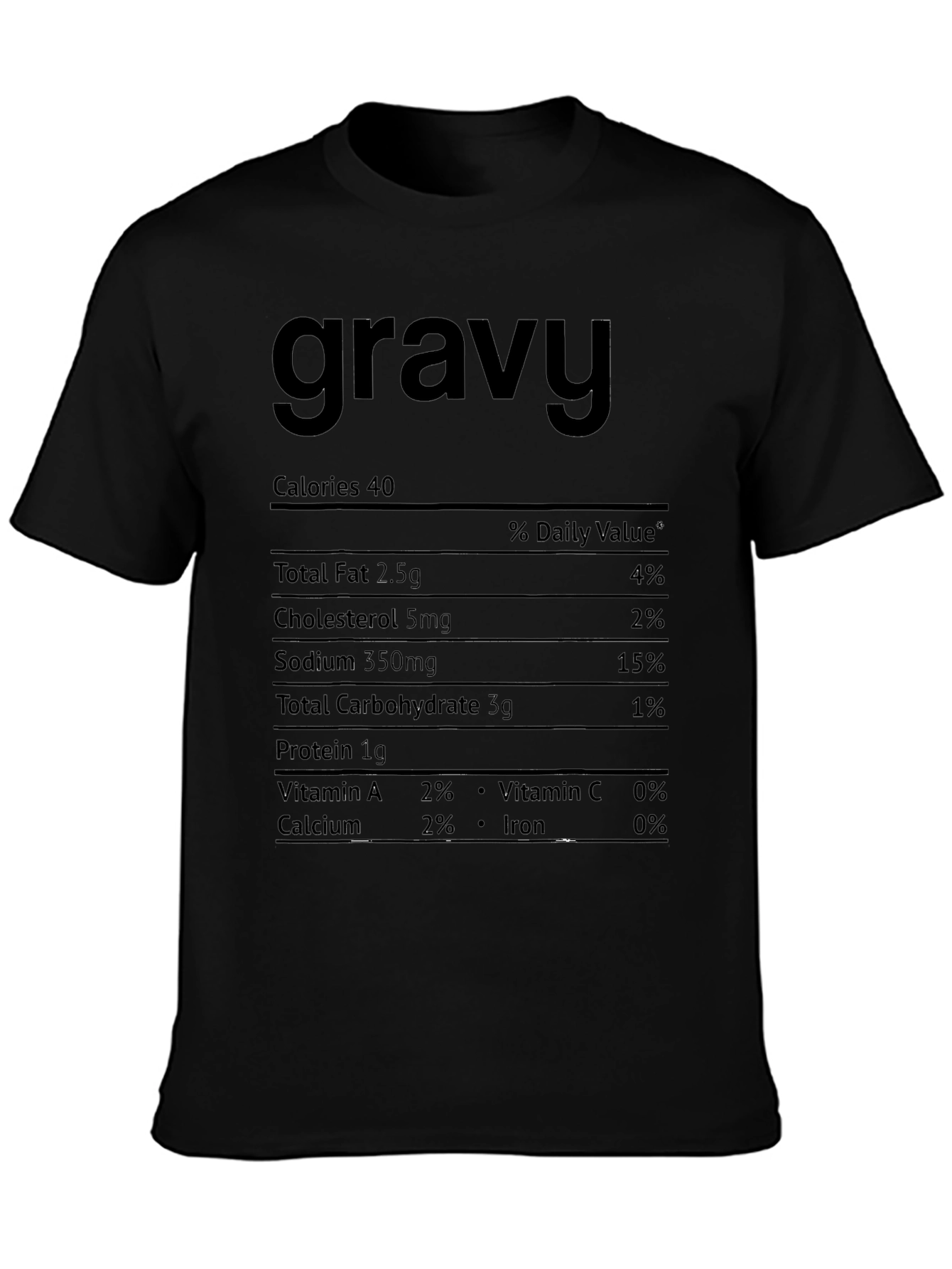 Gravy Nutrition Facts T-Shirt - Funny Foodie Tee