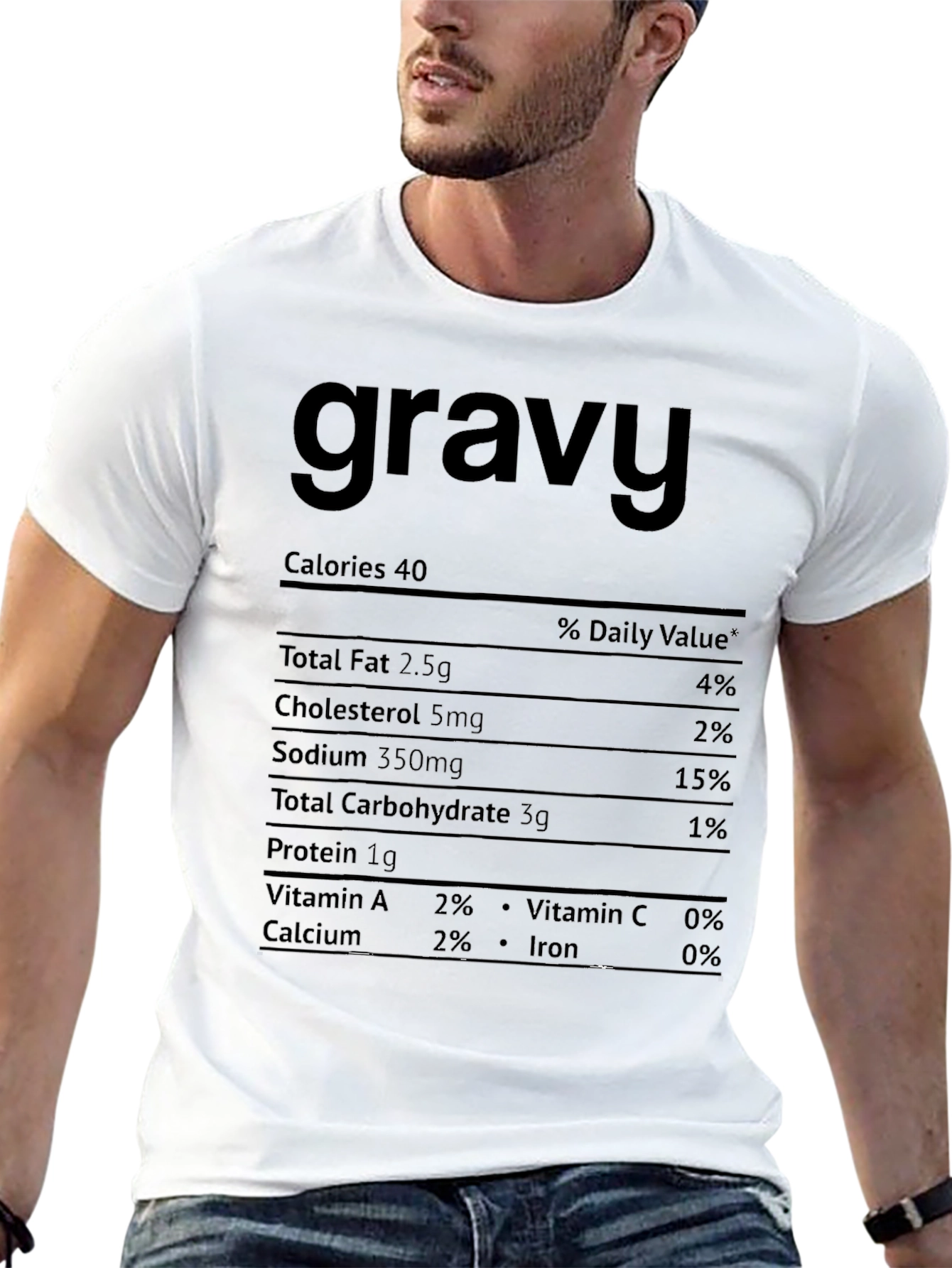 Gravy Nutrition Facts T-Shirt - Funny Foodie Tee