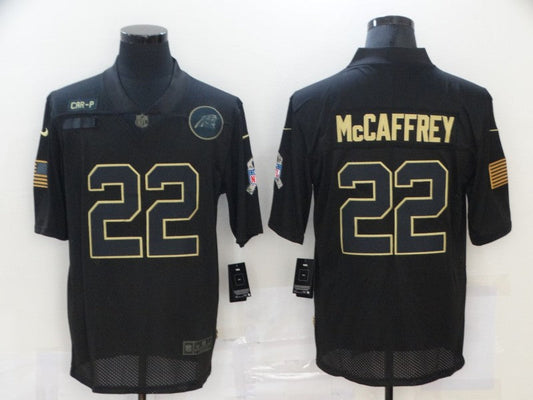 Men's Carolina Panthers #22 Christian McCaffrey Black Game Player Jerseys