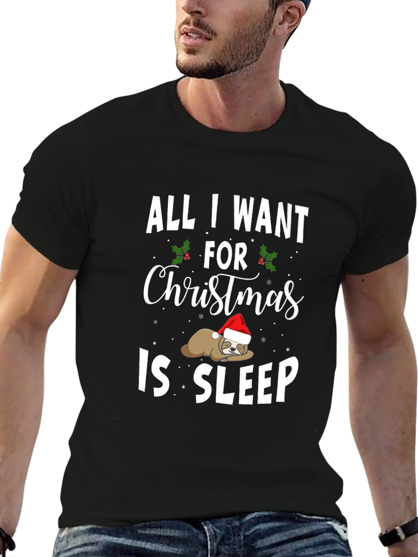 All I Want For Christmas Sleep Sloth T-Shirt
