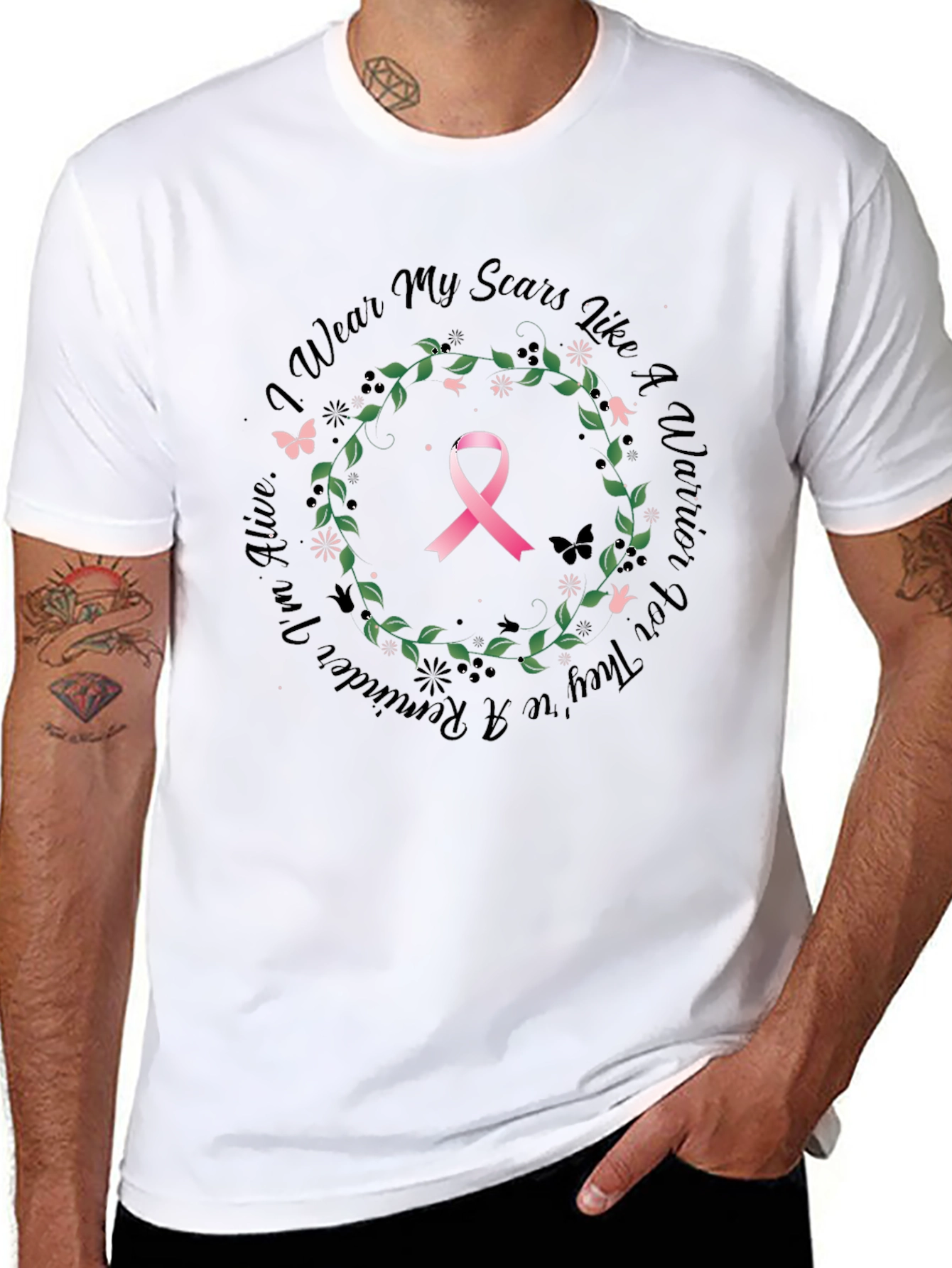 Breast Cancer Awareness T-Shirt - Warrior Scars
