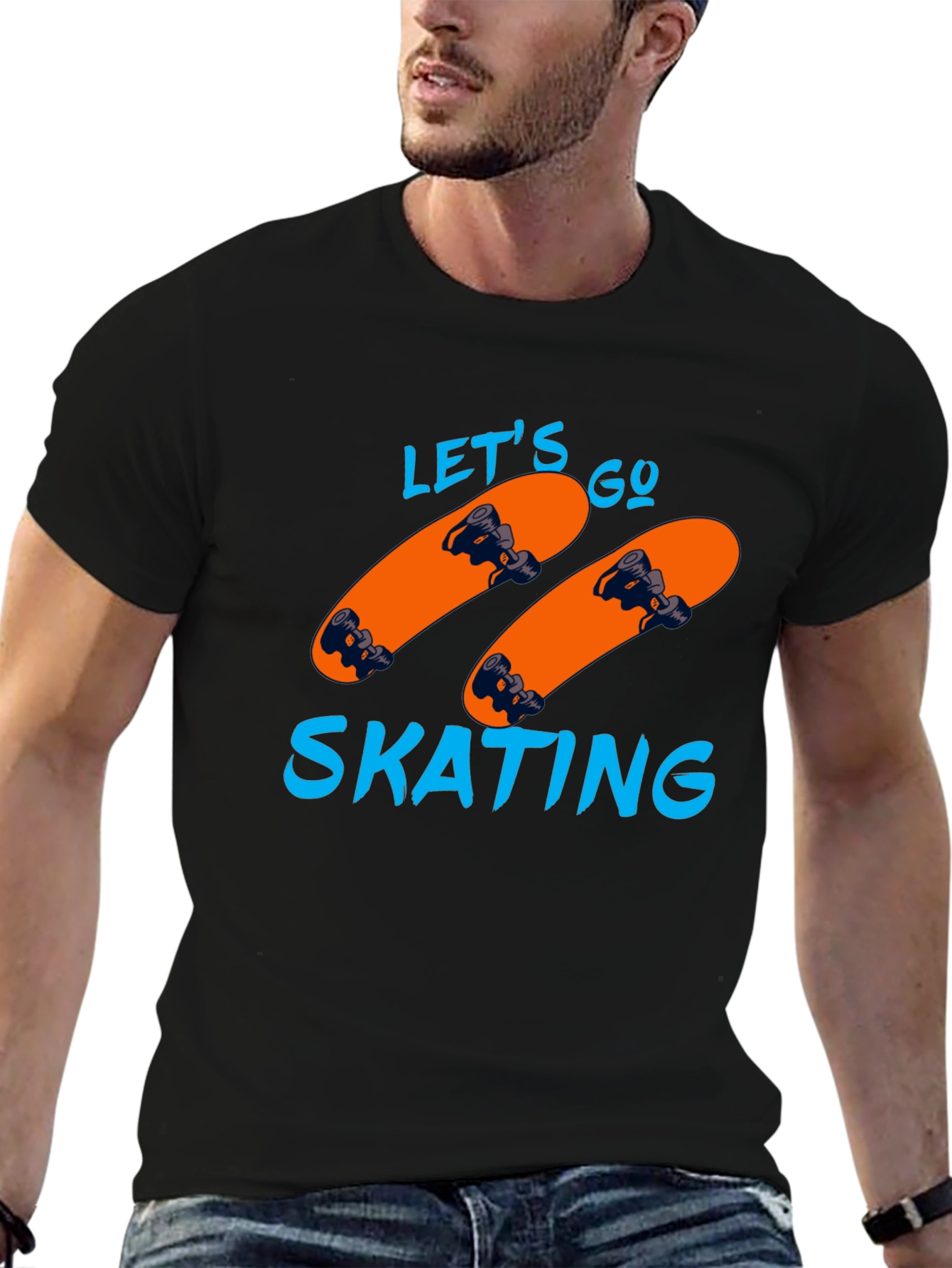 Lets Go Skating Graphic Tee - Black T-Shirt