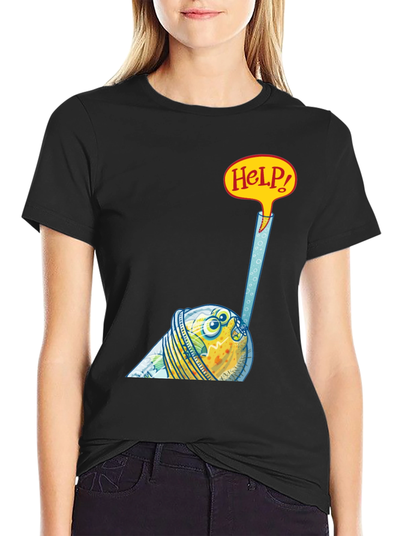 Funny Fish in a Glass T-Shirt - Help!