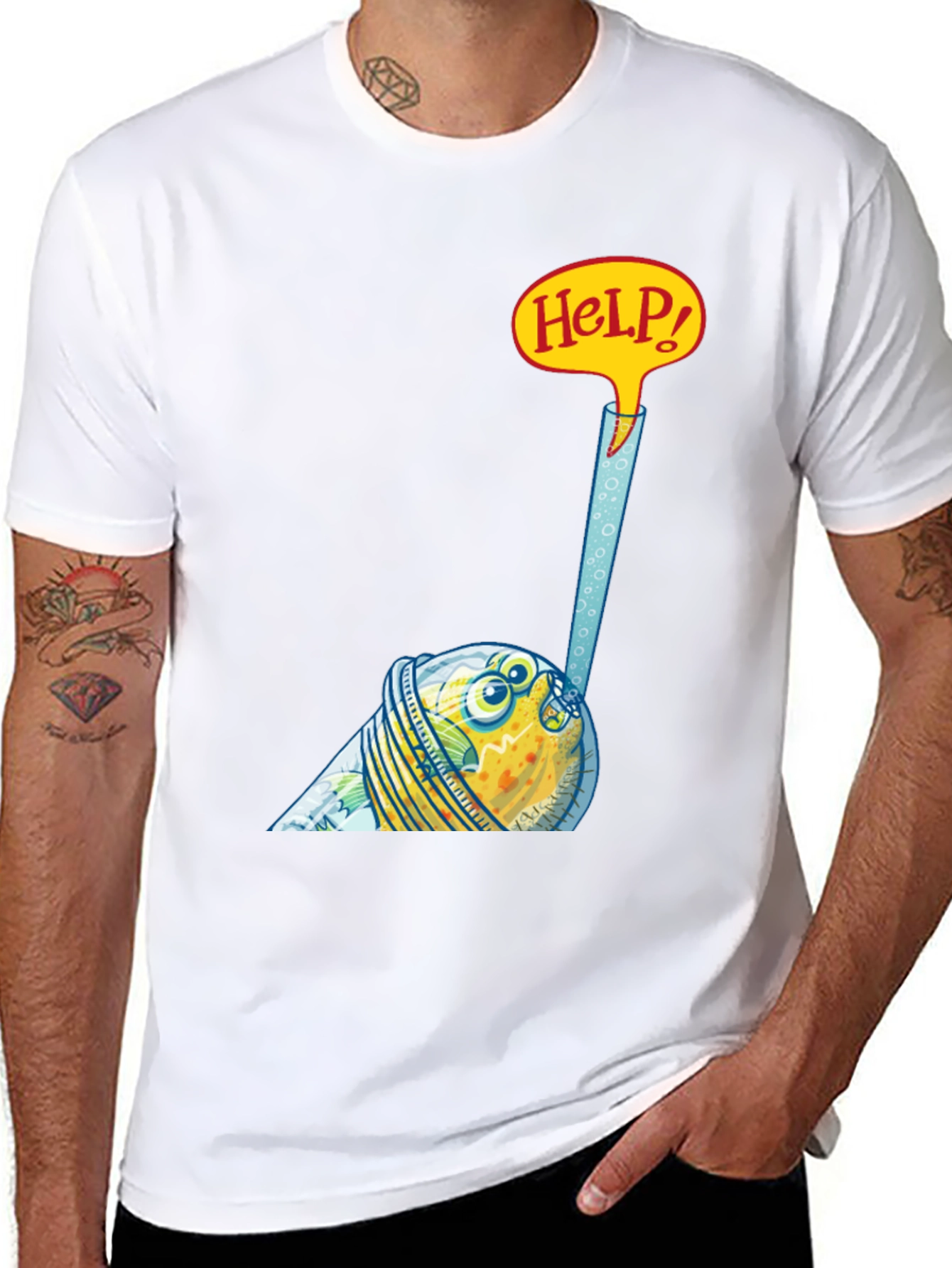 Funny Fish in a Glass T-Shirt - Help!