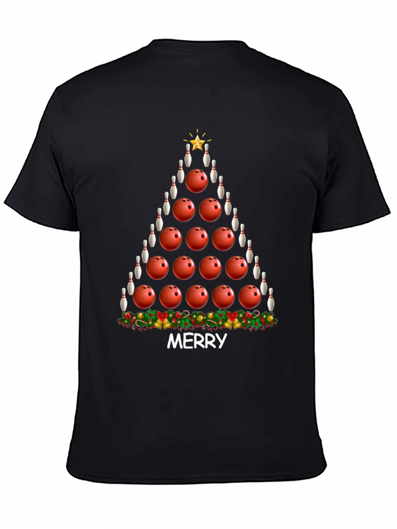 Bowling Christmas Tree Graphic Tee