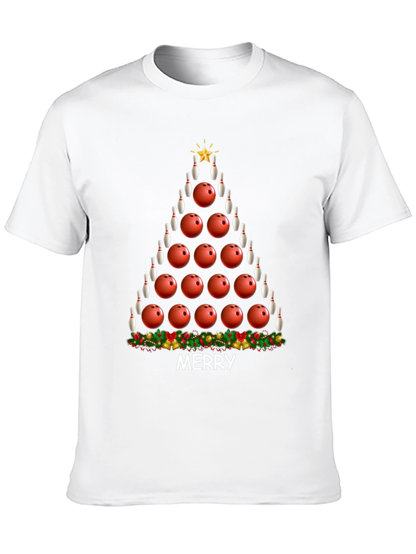 Bowling Christmas Tree Graphic Tee