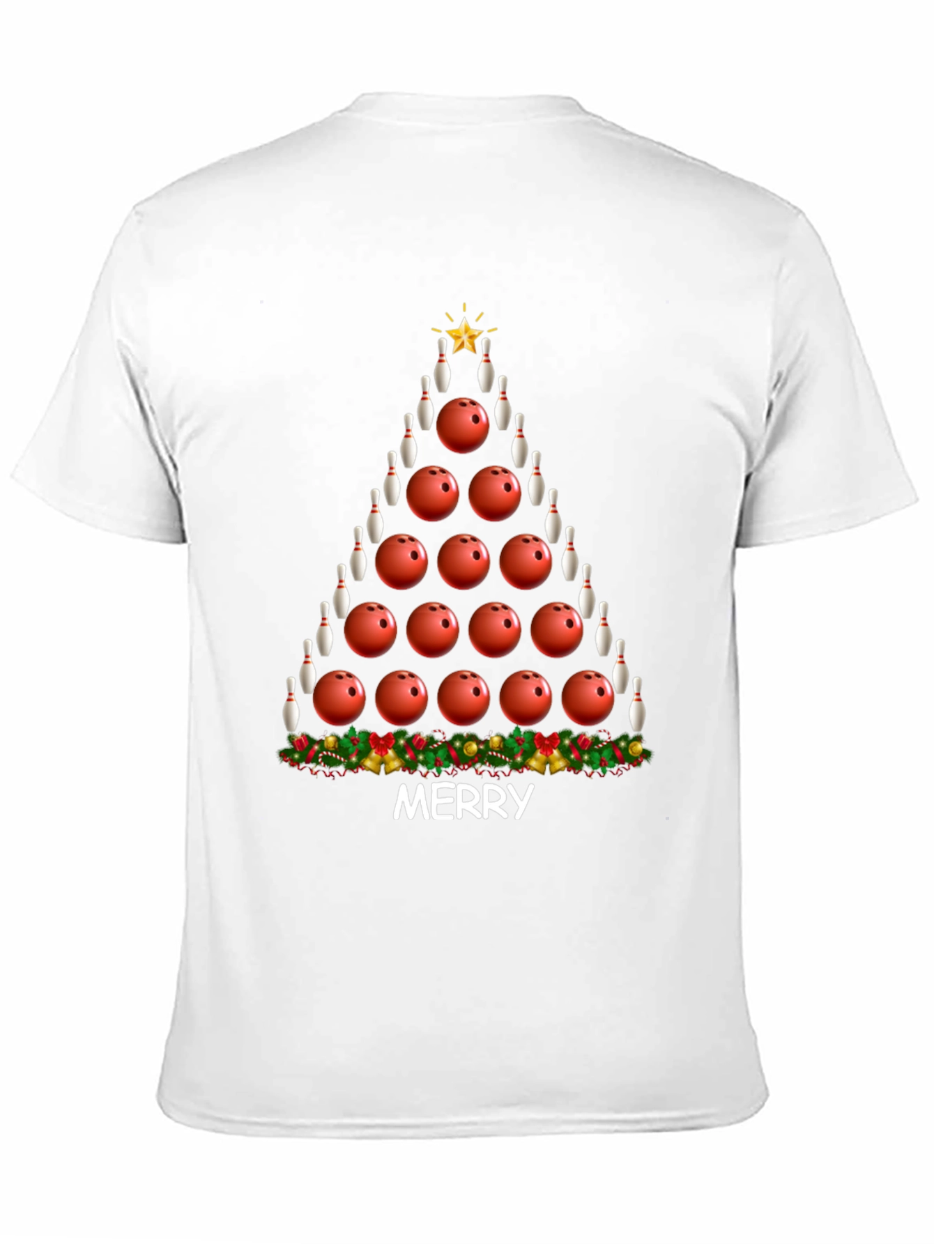 Bowling Christmas Tree Graphic Tee
