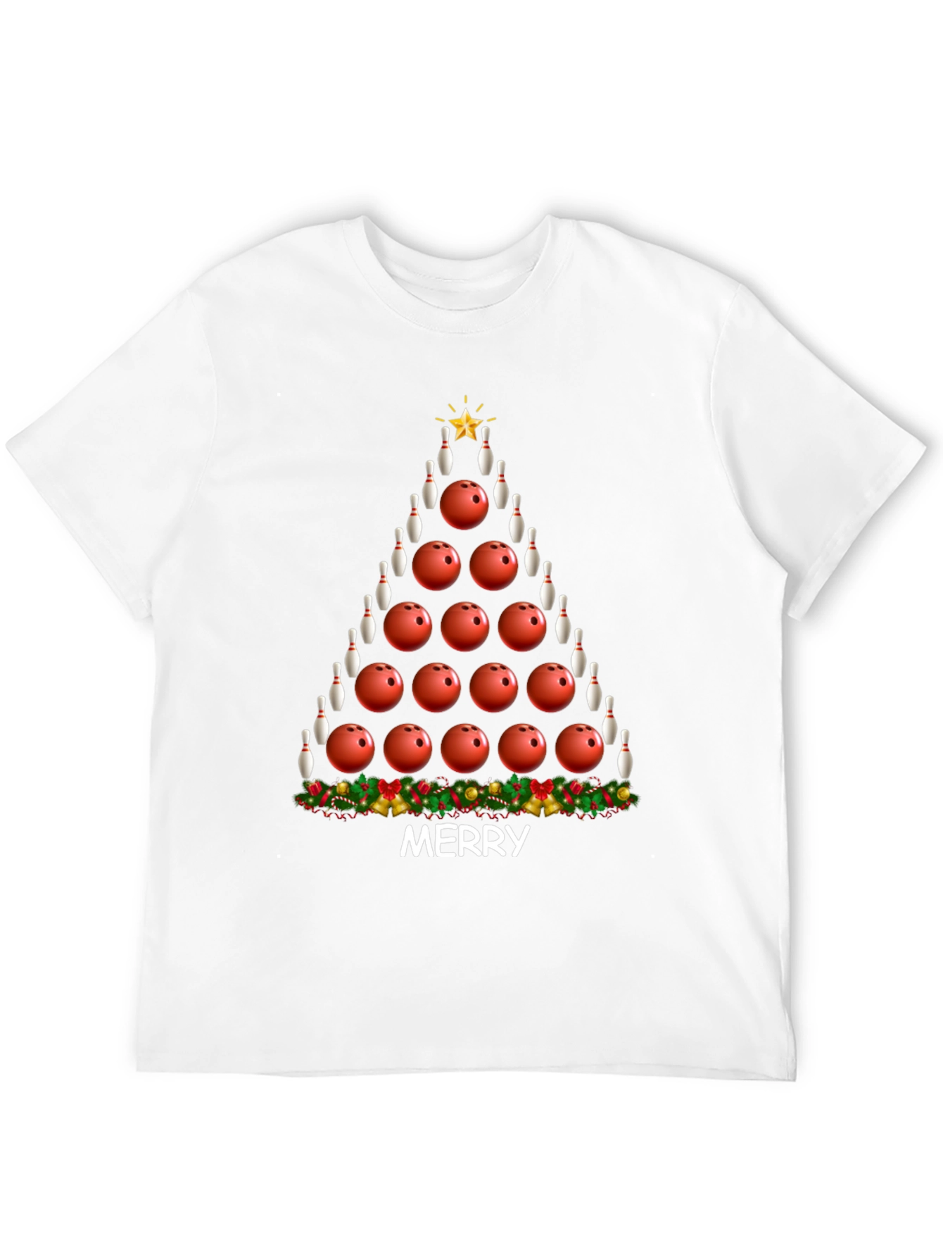 Bowling Christmas Tree Graphic Tee