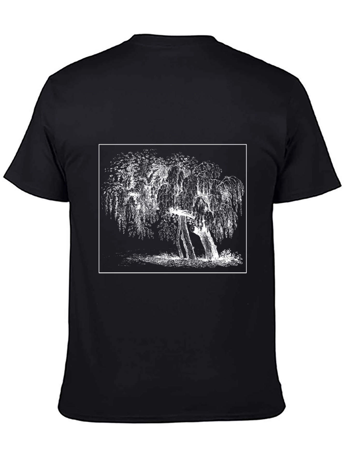 Willow Tree Graphic Tee - Black Cotton Blend Shirt