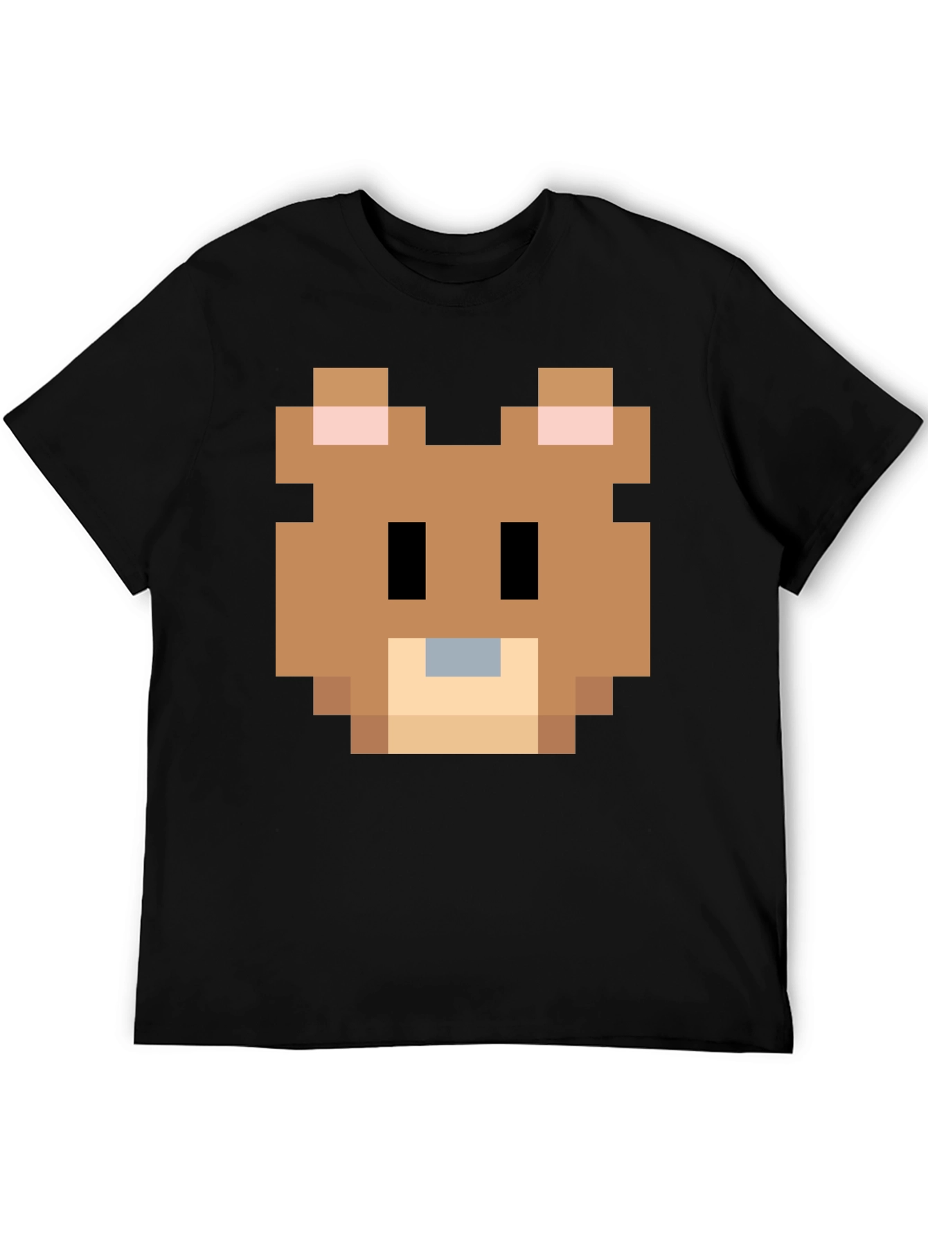 Pixelated Bear Graphic Tee - Retro Gaming Style