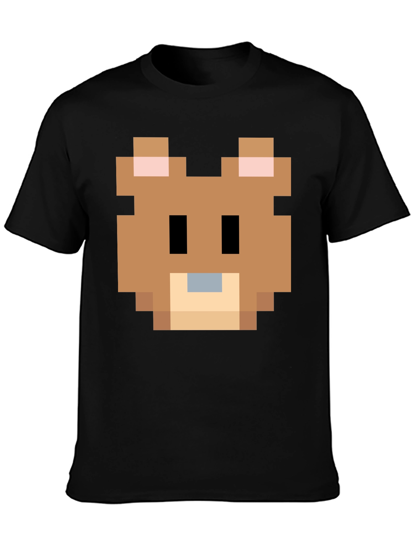 Pixelated Bear Graphic Tee - Retro Gaming Style