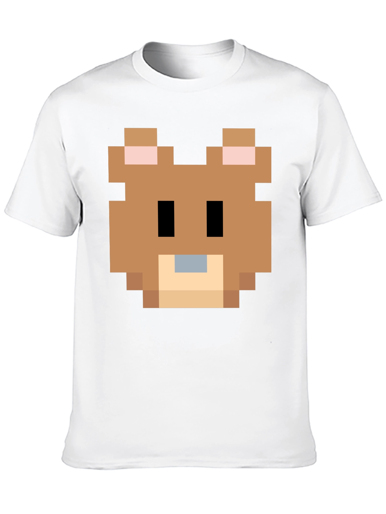 Pixelated Bear Graphic Tee - Retro Gaming Style