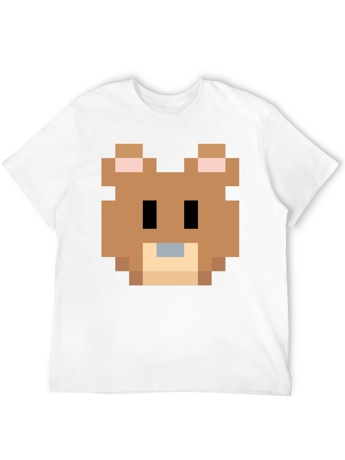Pixelated Bear Graphic Tee - Retro Gaming Style