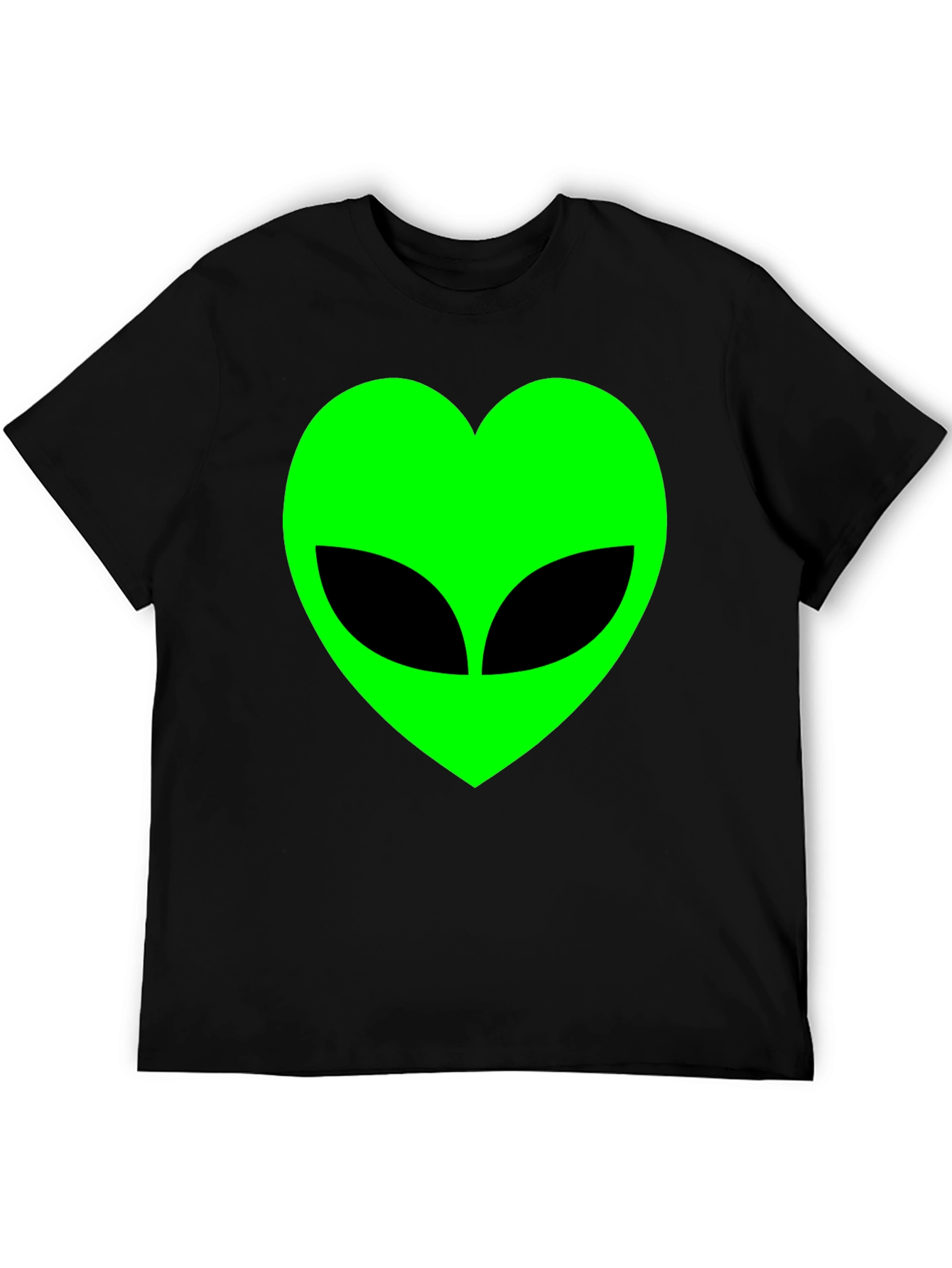 Alien Heart Graphic T-Shirt - Black Cotton Tee