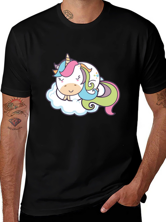 Unicorn Cloud Nap Graphic Tee - Black