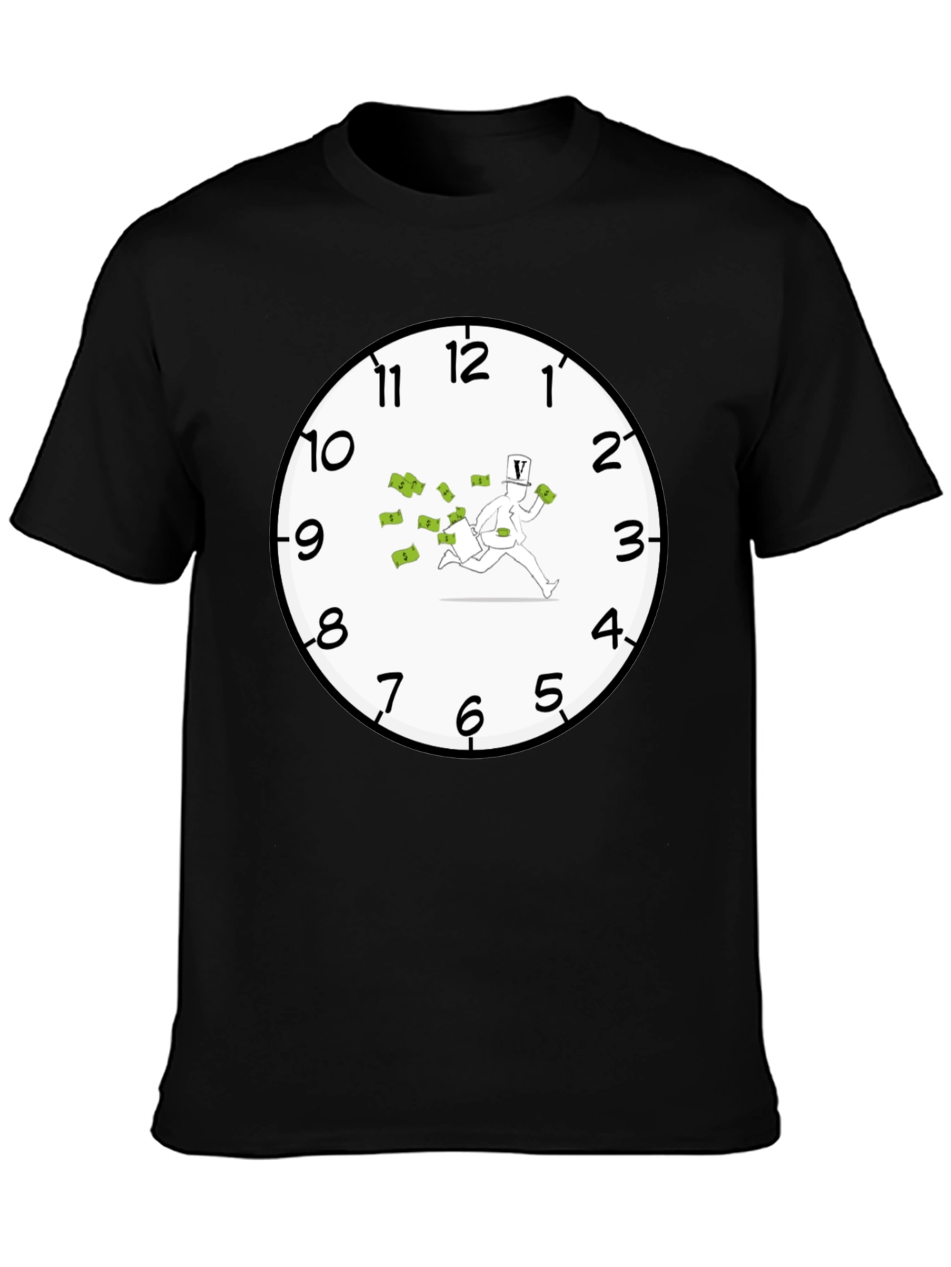Time is Money Graphic Tee - Black Cotton T-Shirt