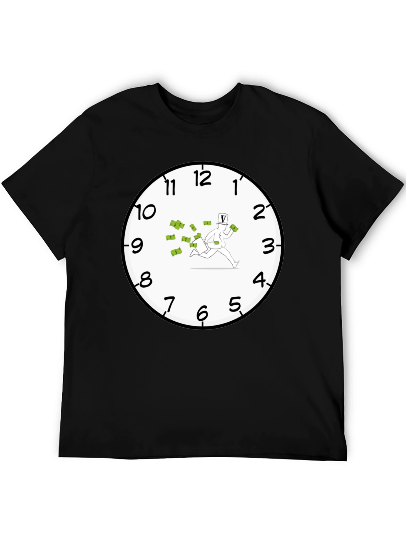 Time is Money Graphic Tee - Black Cotton T-Shirt