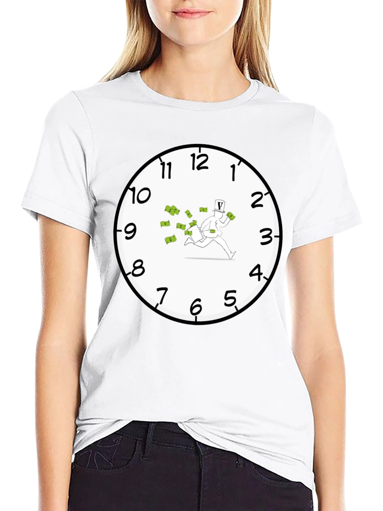 Time is Money Graphic Tee - Black Cotton T-Shirt