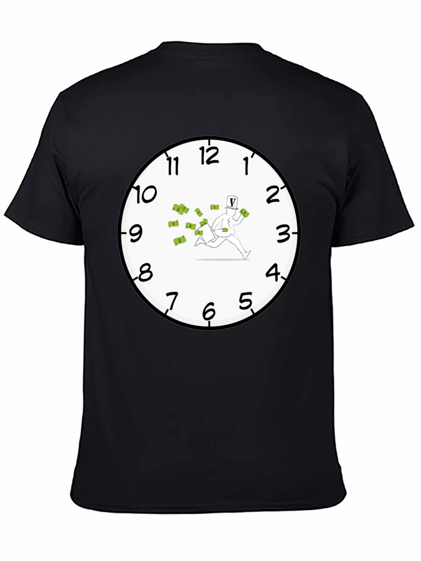 Time is Money Graphic Tee - Black Cotton T-Shirt