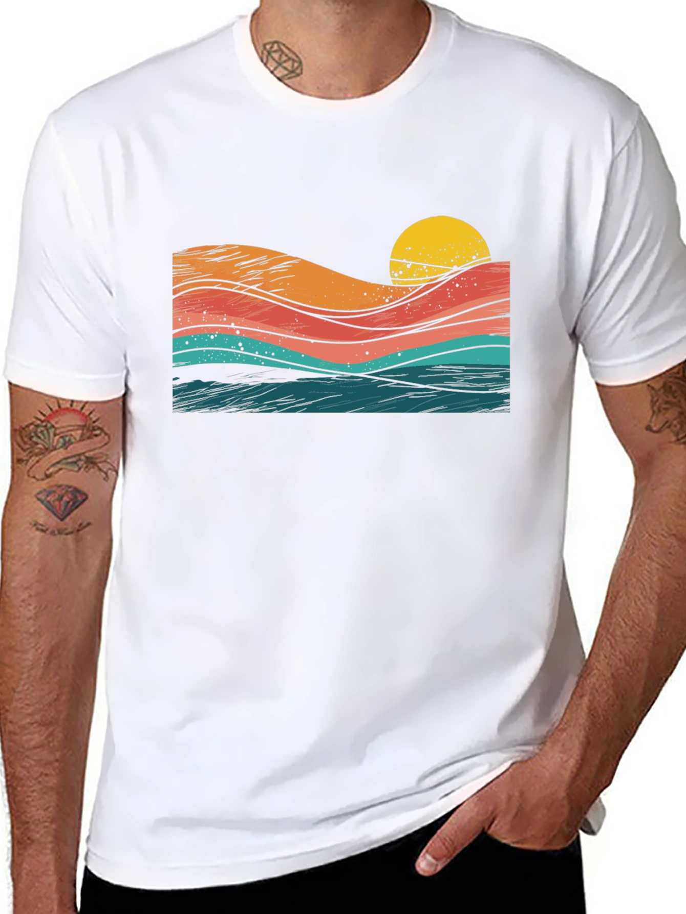 Sunset Waves Graphic Tee