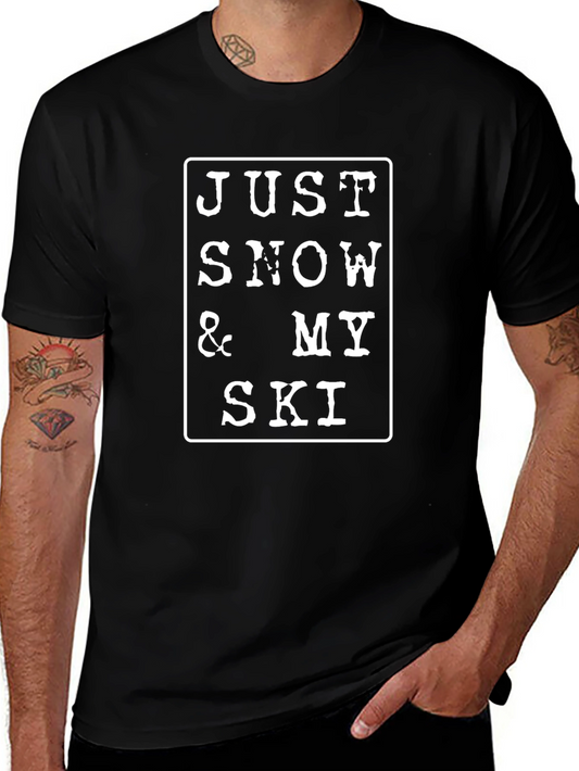 Just Snow & My Ski Black Graphic Tee